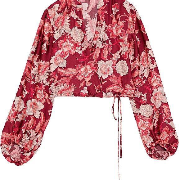 Zara wrap floral printed blouse - Picture 3 of 8